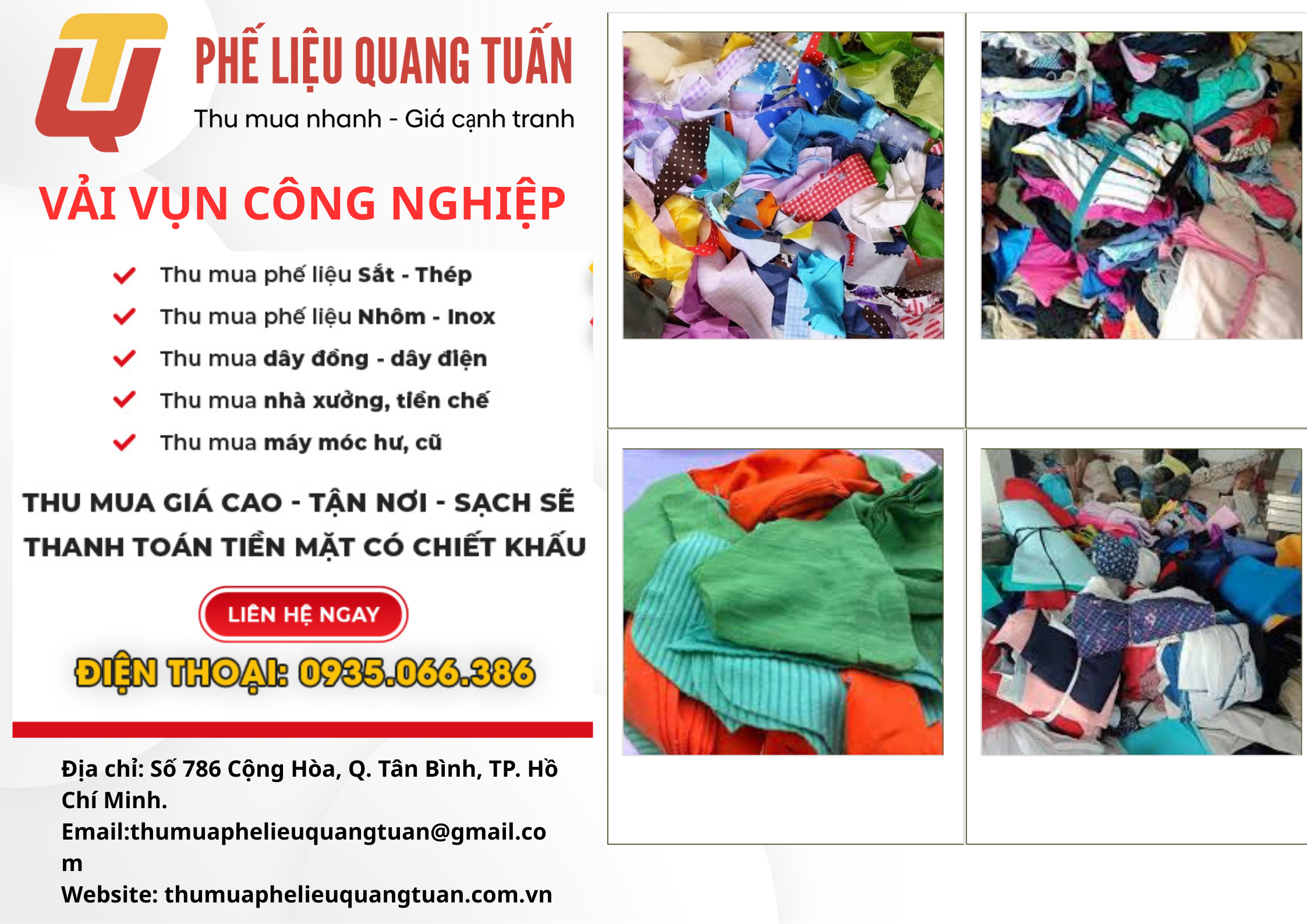 Thu Mua Phế Liệu Vải Vụn giá cao | Giá phế liệu Vải Vụn 2025