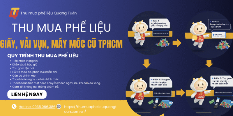 Thu mua phế liệu giấy, vải vụn, máy móc cũ TPHCM