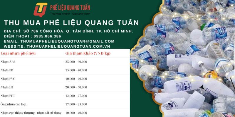 Bảng giá thu mua phế liệu quận 1 mới nhất tháng 10/2025 &#8211; thumuaphelieuquangtuan