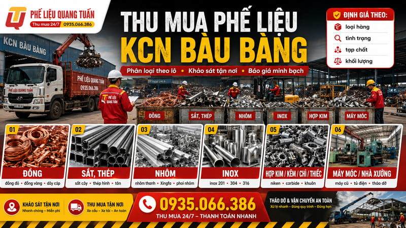 Thu mua phế liệu KCN Bàu Bàng Thu mua phế liệu KCN Bàu Bàng