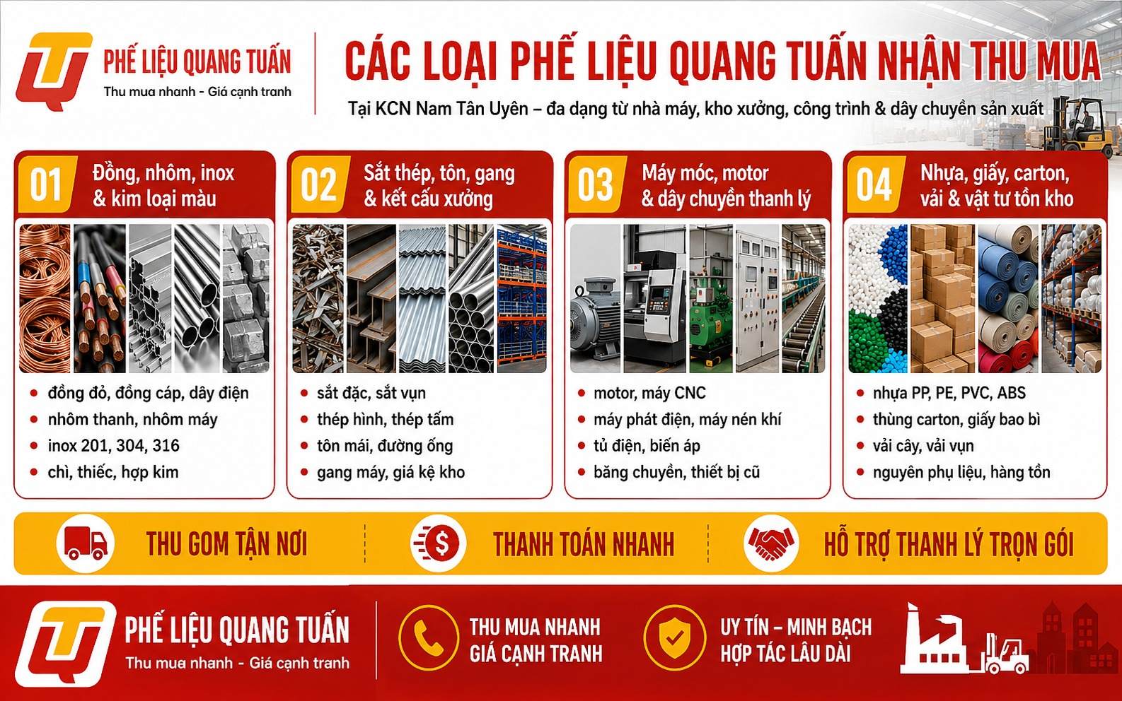 Thu mua phế liệu KCN Nam Tân Uyên