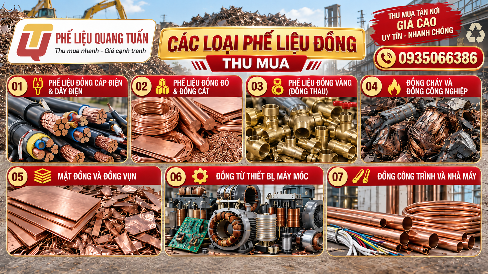 Các mặt hàng đồng mà Quang Tuấn thu mua
