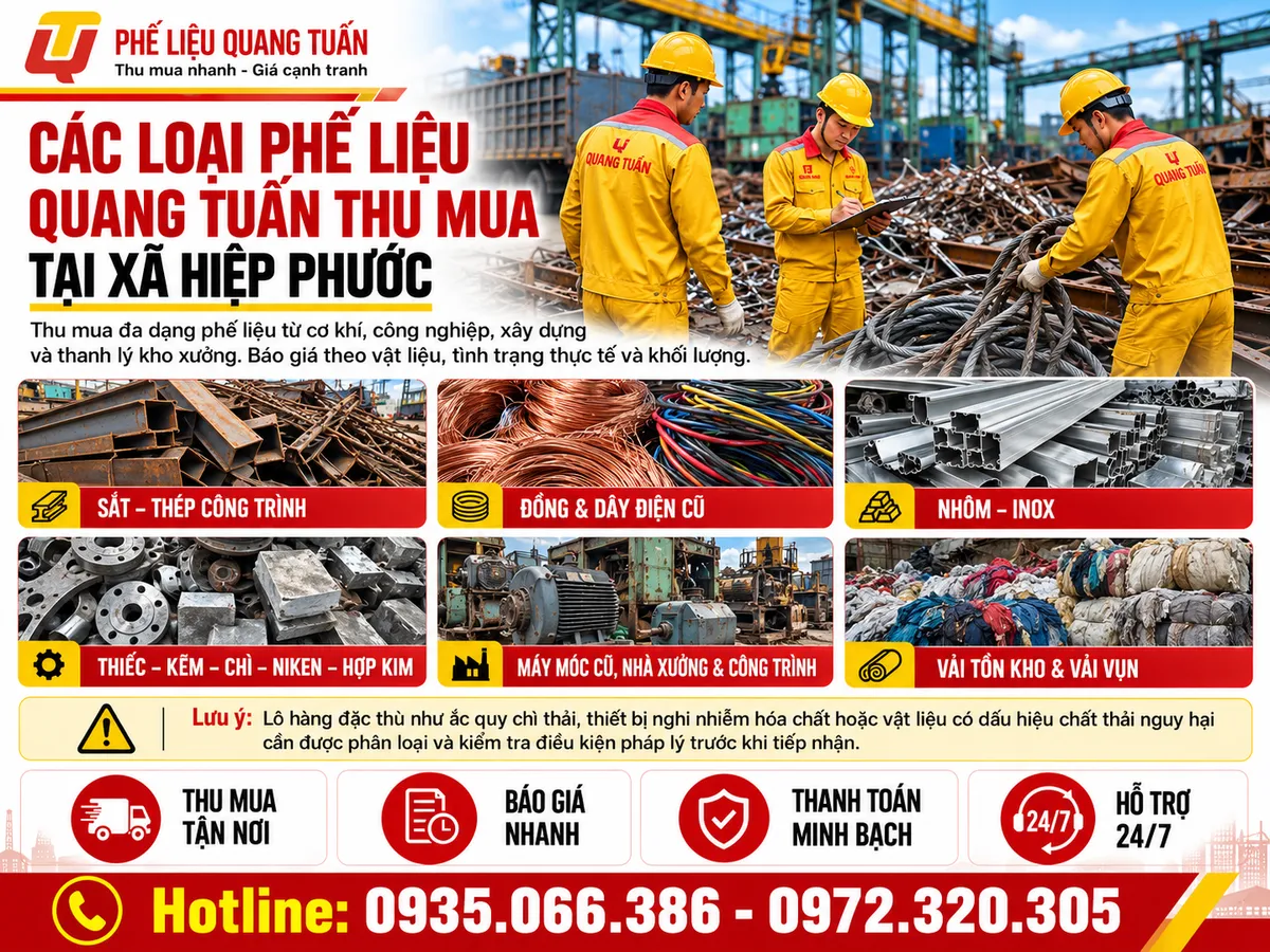 thu mua phế liệu xã Hiệp Phước